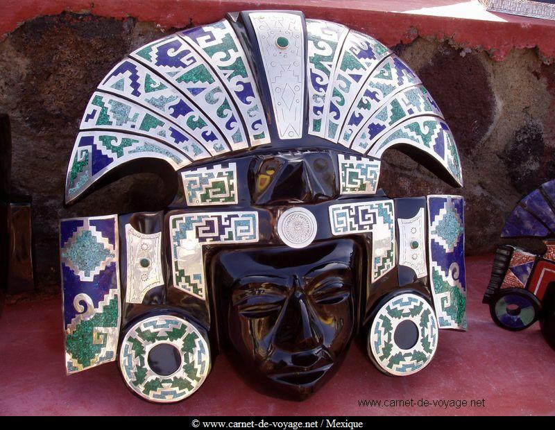 mexique_mexico_teotihuacan masque en obsidienne teotihuacan site archéologique pré-colombien mexique